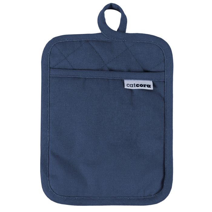 CatCora Pot Holder – Heavyweight Exterior | Quilted Lining | Non-Slip Silicone – Navy