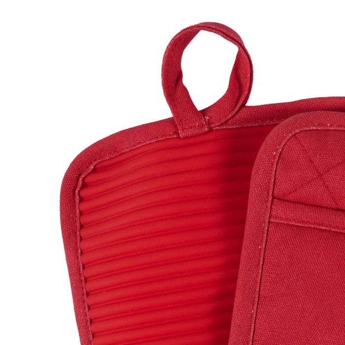 CatCora Pot Holder – Heavyweight Exterior | Quilted Lining | Non-Slip Silicone – Red