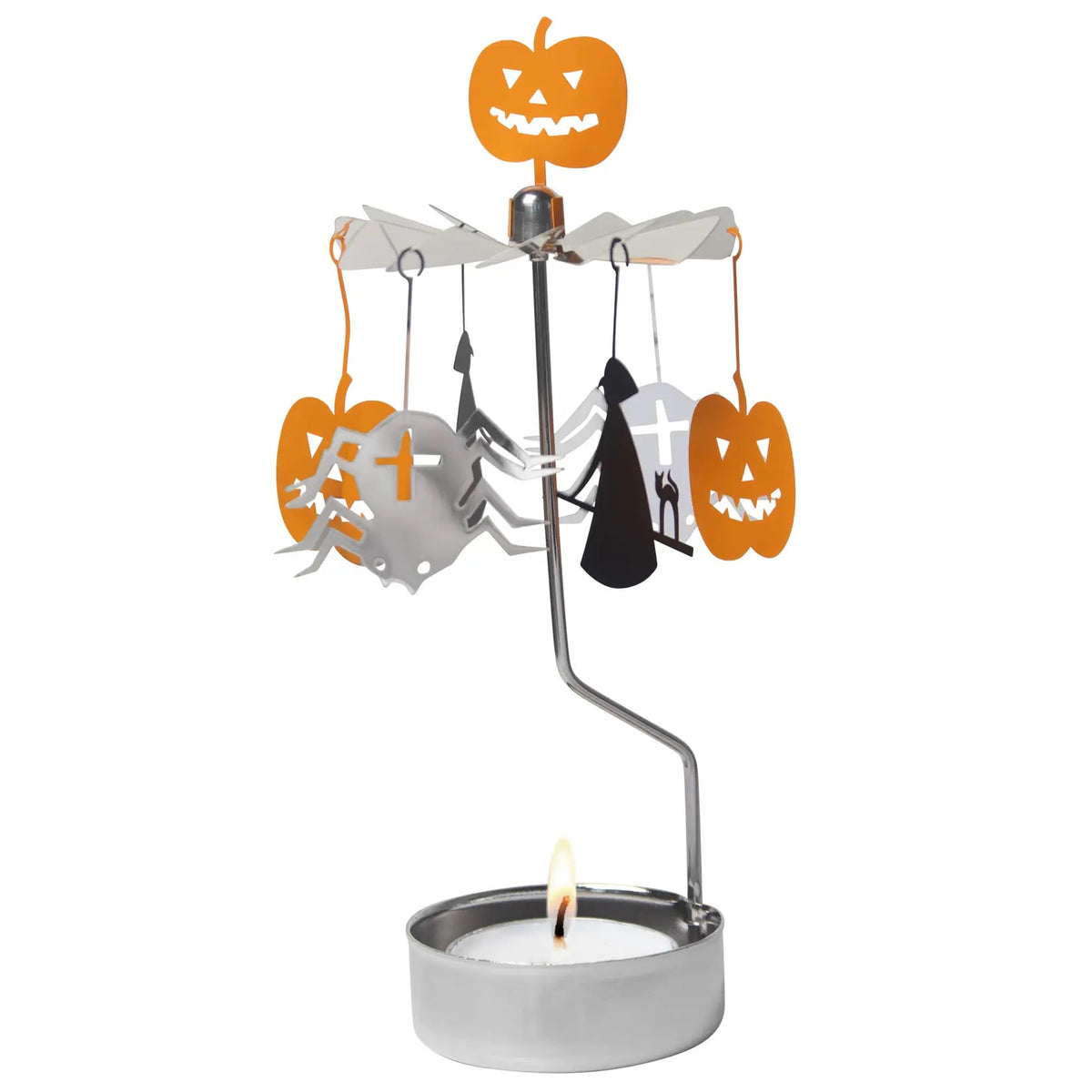 Talla Rotary Tealight Spinning Candle Holder – Scary Town – 2.8" x 6.5"