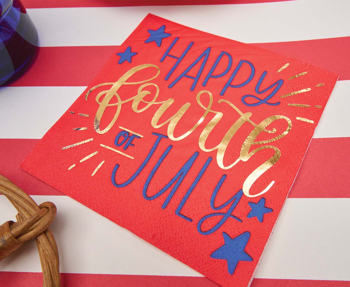 Sophistiplate Paper Beverage Napkins – Pack of 20 – Modern Patriotic