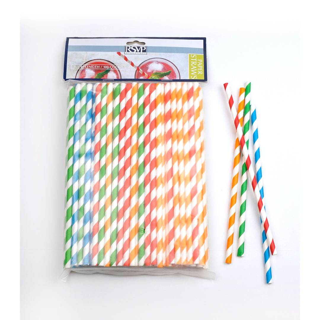 Paper Drinking Straws – Stripe – 100ct
