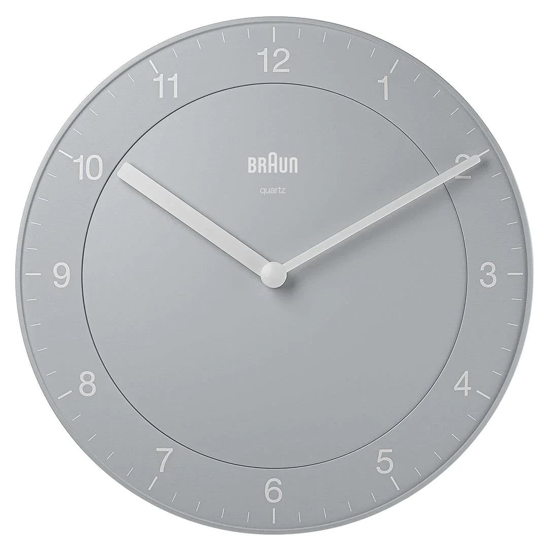 Braun Classic Grey Wall Clock - 8"