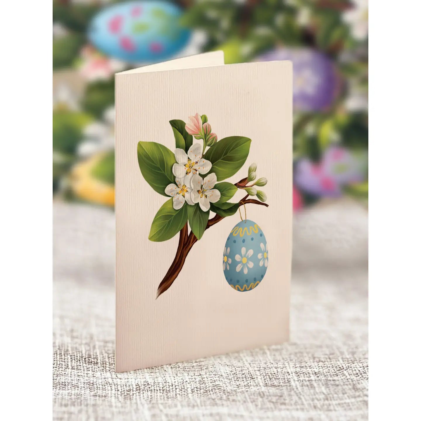 Tarjeta de felicitación pequeña desplegable 3D de papel recién cortado – Árbol de Pascua – 15,2 cm x 12,7 cm