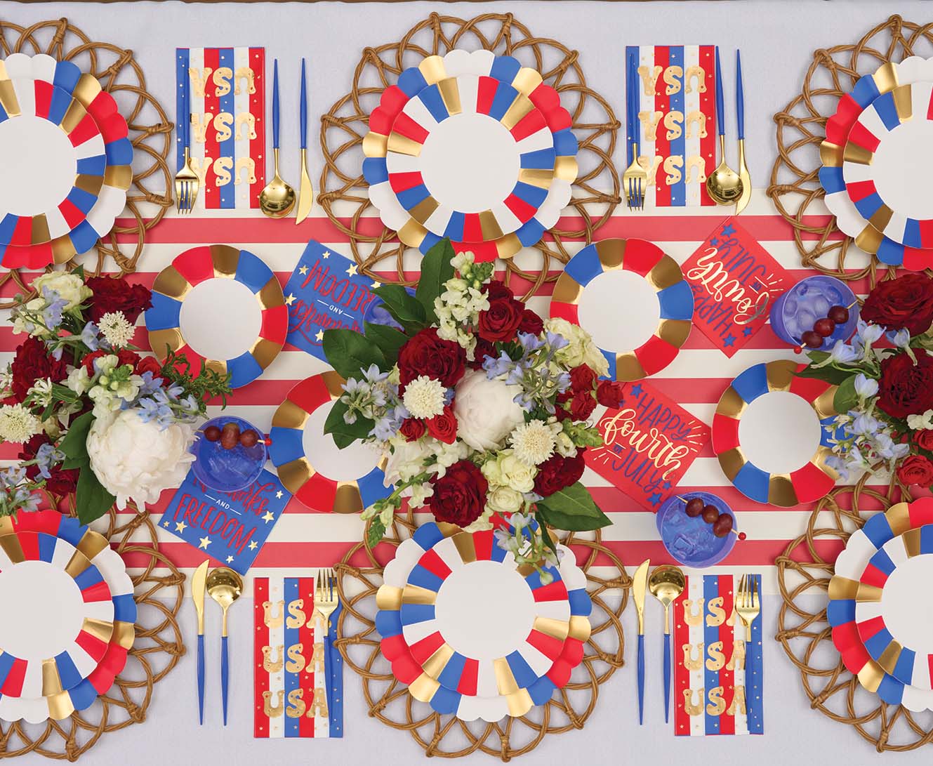 Sophistiplate Paper Beverage Napkins – Pack of 20 – Modern Patriotic