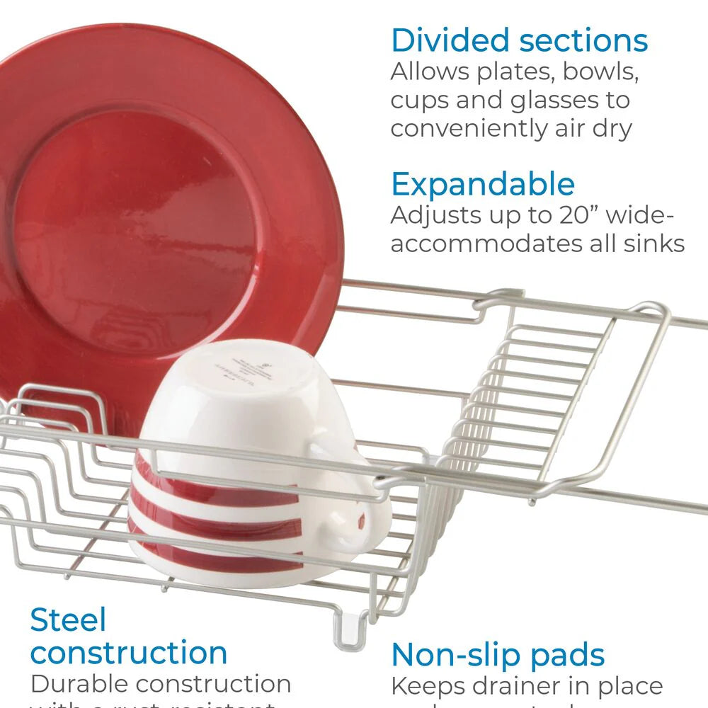 iDesign Classico Over Sink Dish Drainer – Satin