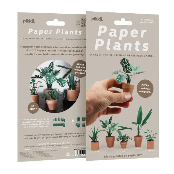 Pikkii Origami Craft Kit – Paper Plants – Set of 5