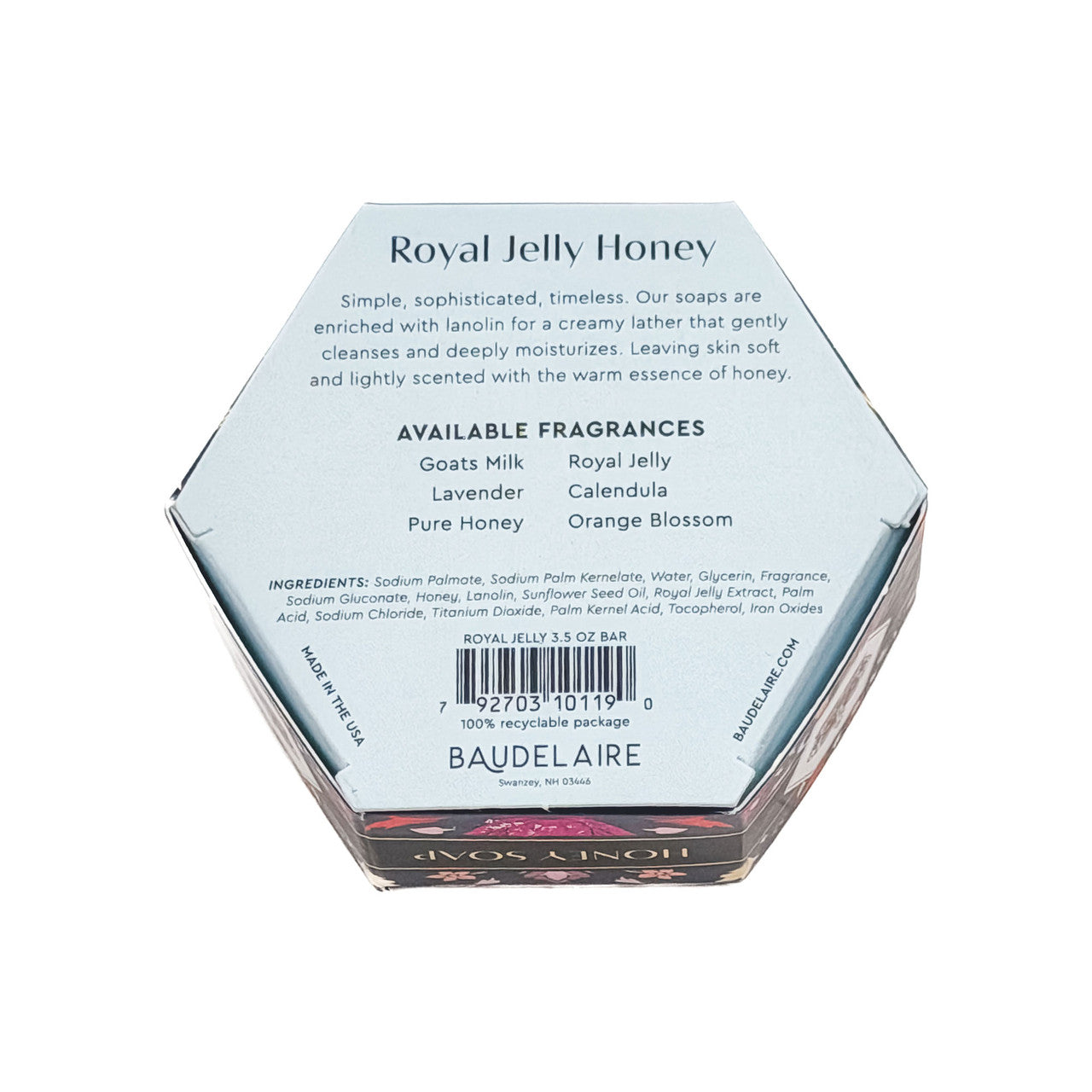 Baudelaire Royal Jelly Honey Bar Soap – 3.5oz