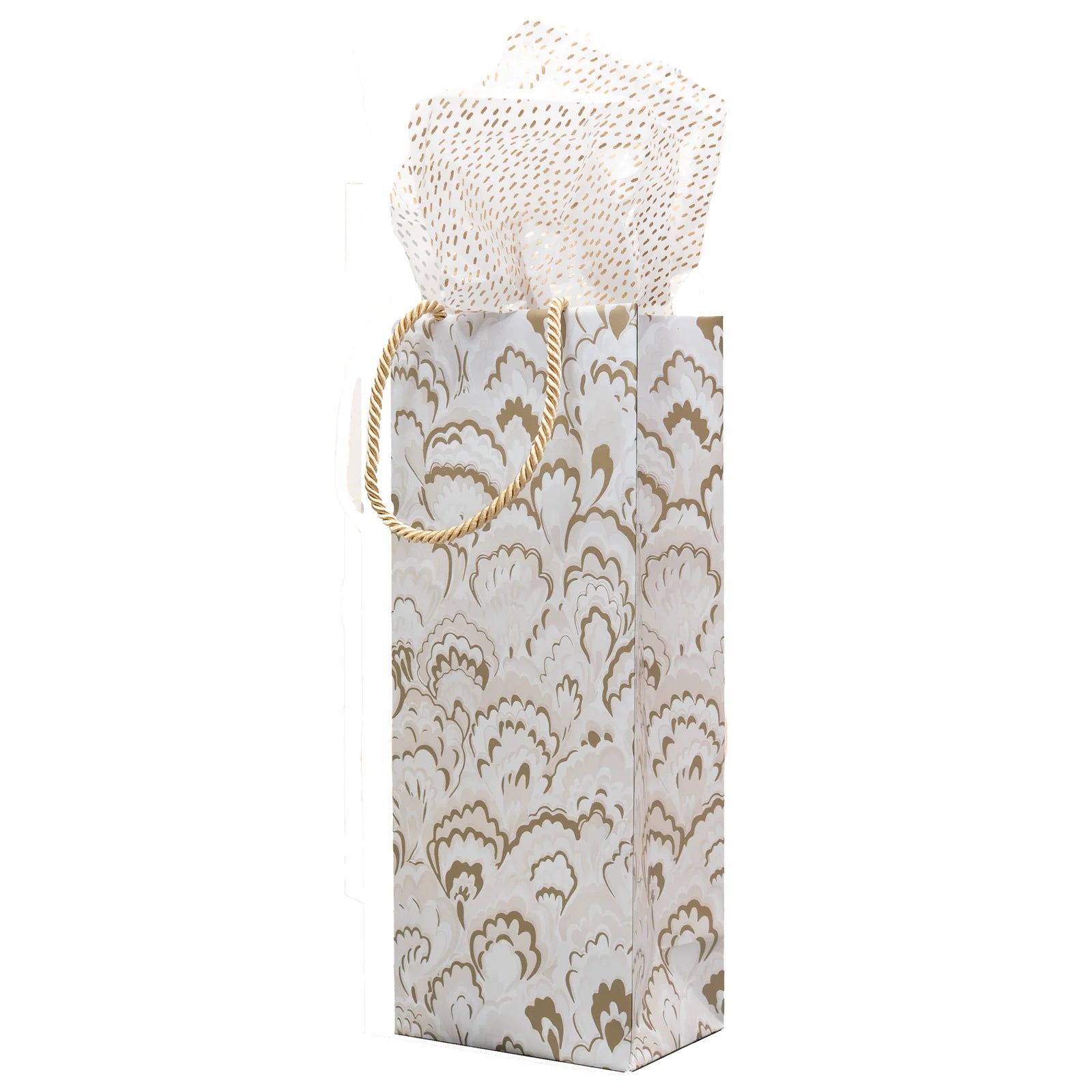 Caspari Marbled Ceramica Silver & Gold Wine Bottle Gift Bag