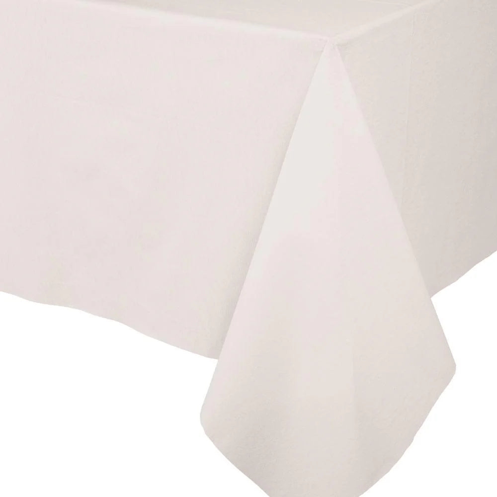 Caspari Solid Paper Linen Tablecloth – Ivory