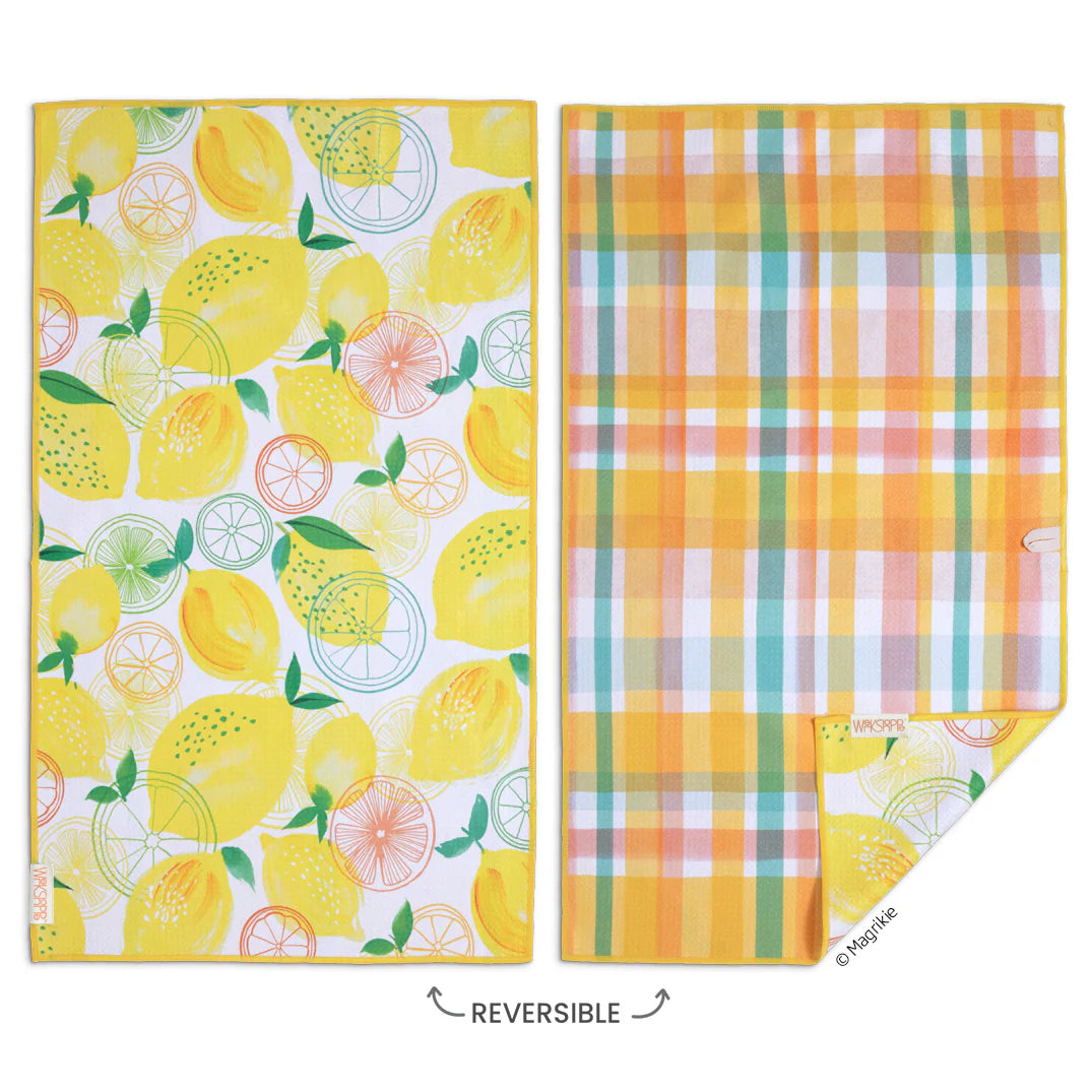 Werkshoppe Microfiber Double Sided Kitchen Towel – Lemon Plaid