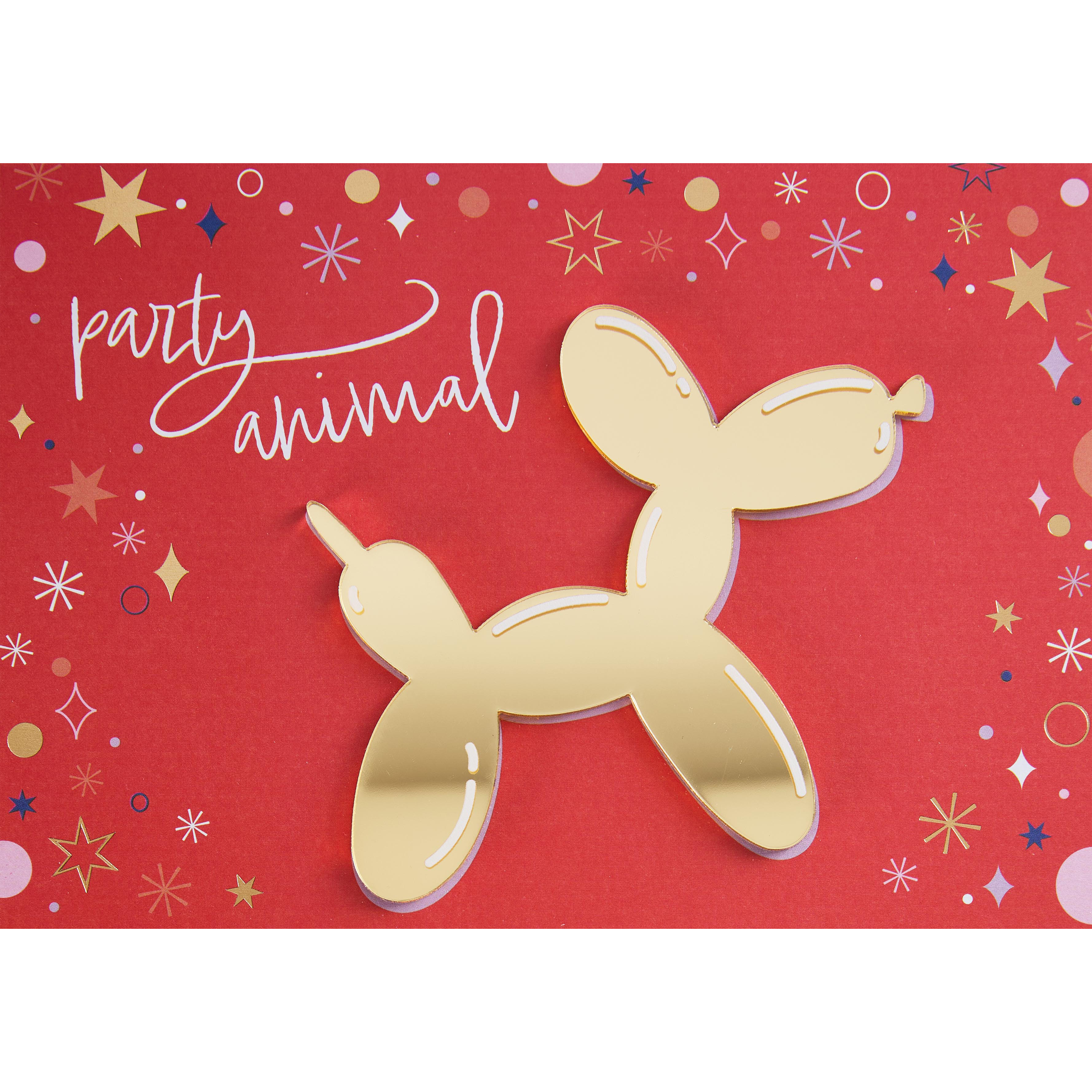 Design Design Handcrafted Birthday Card – Balloon Animal – 1 Card & 1 Envelope