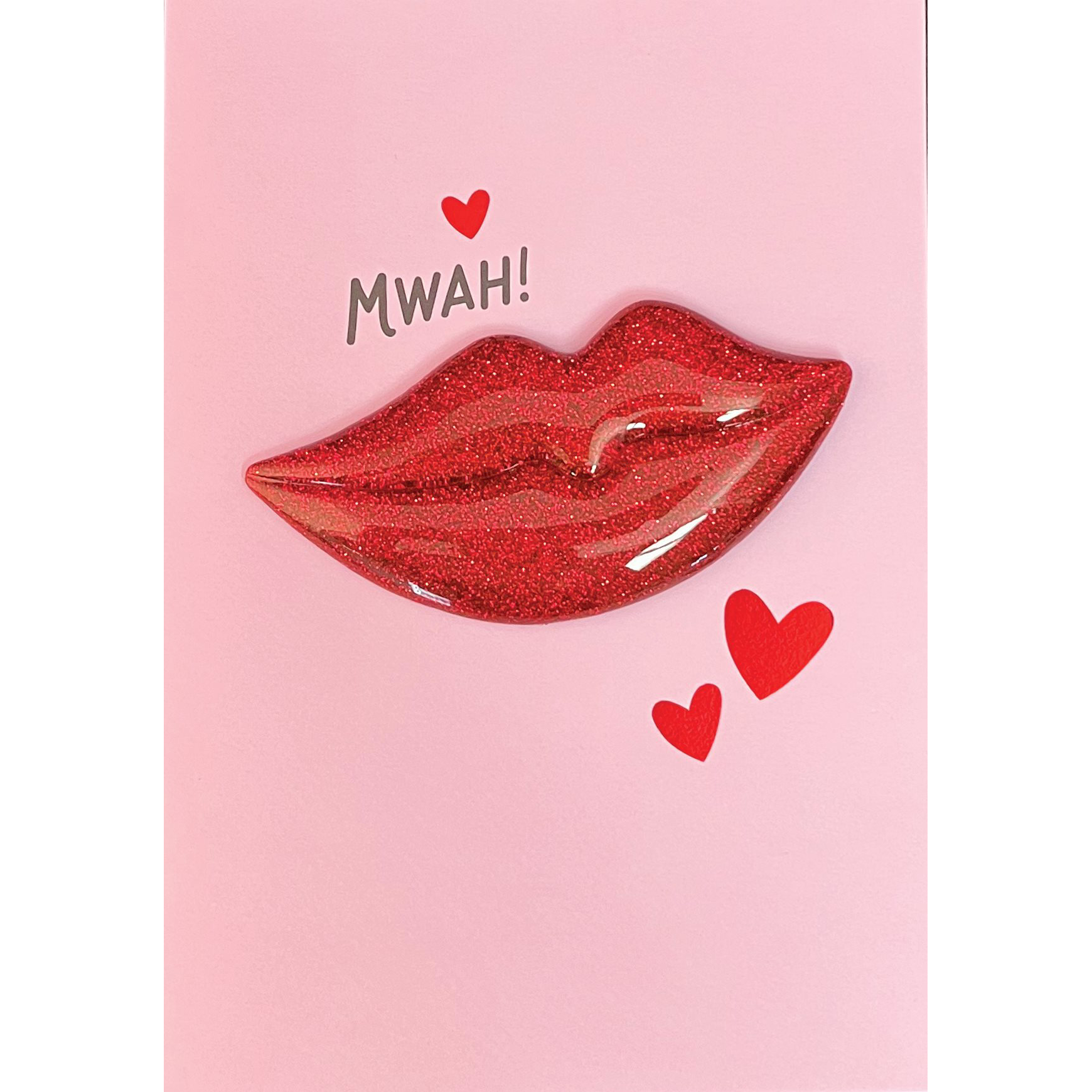Design Design Handcrafted Valentines Card – AMuah! Lips Greeting – 1 Card & 1 Envelope