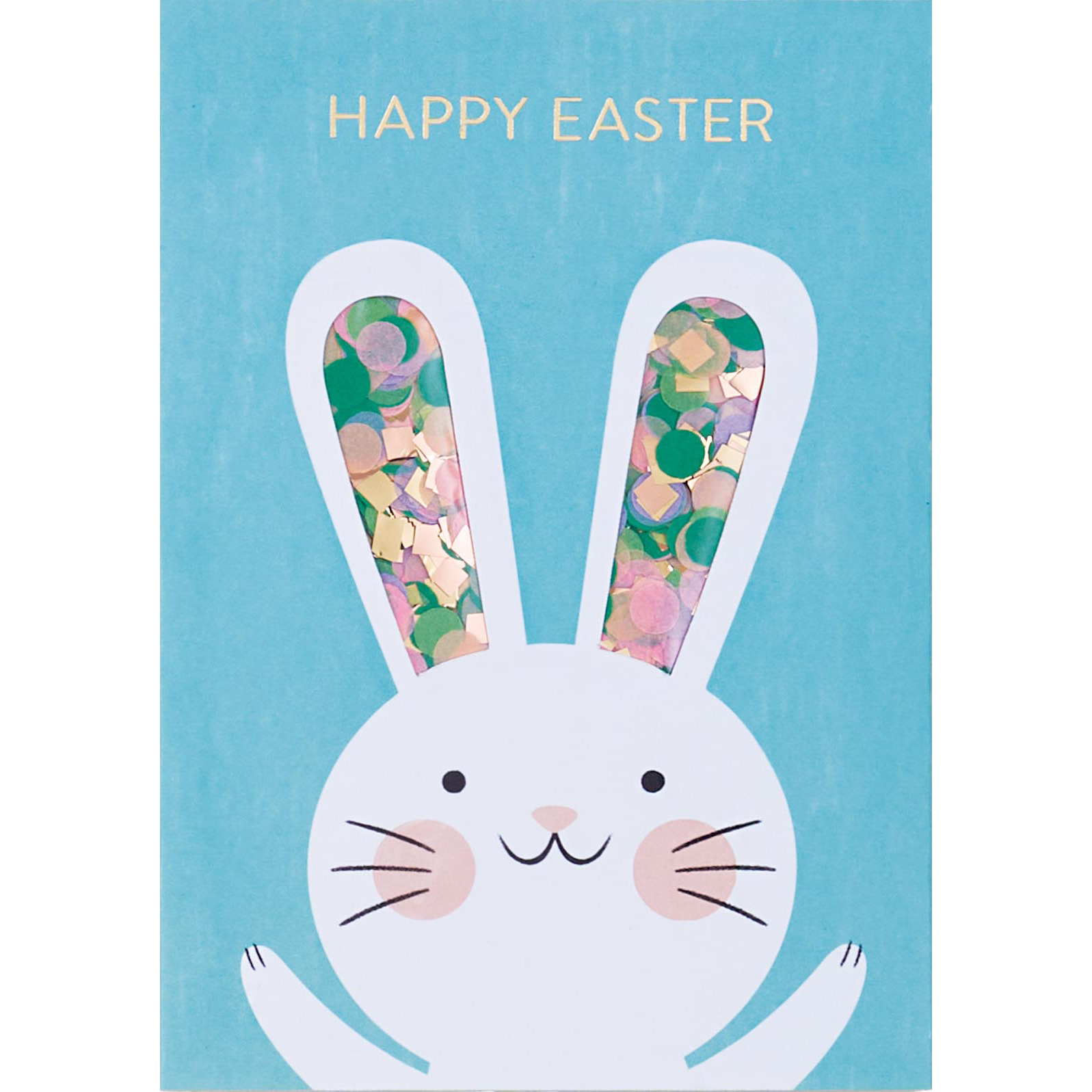 Design Design Handcrafted Easter Card – Confetti Bunny – 1 Card & 1 Envelope