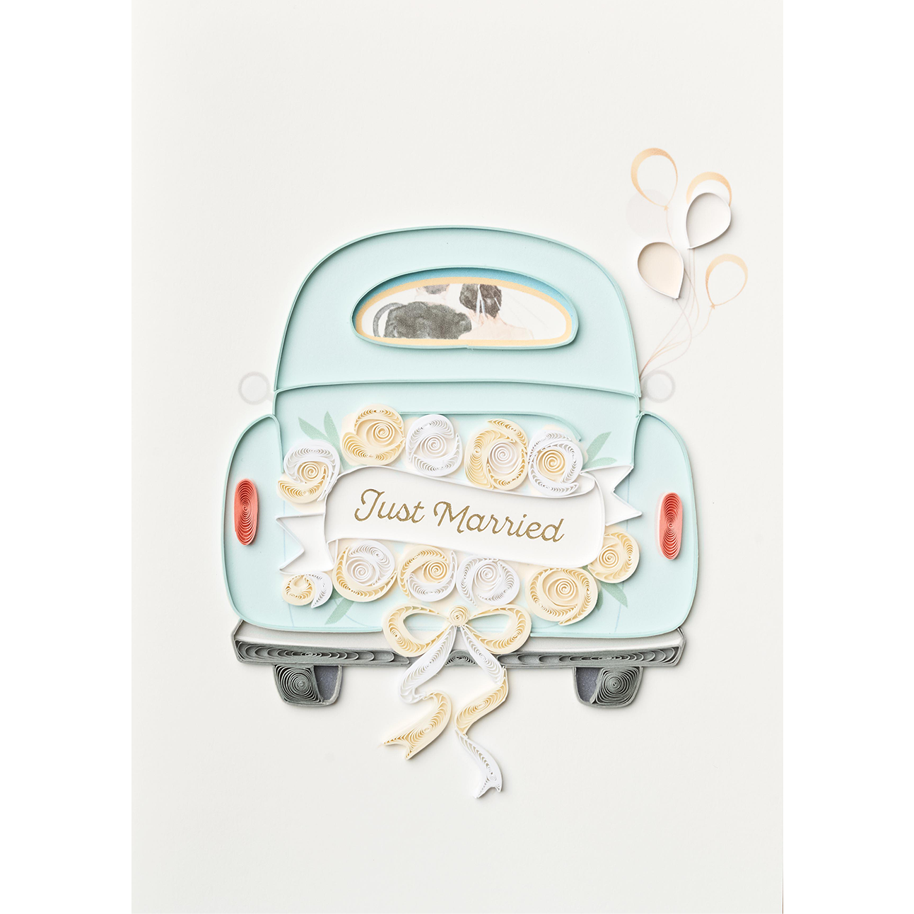 Design Design Handcrafted Wedding Card –Newlywed Car Ride – 1 Card & 1 Envelope