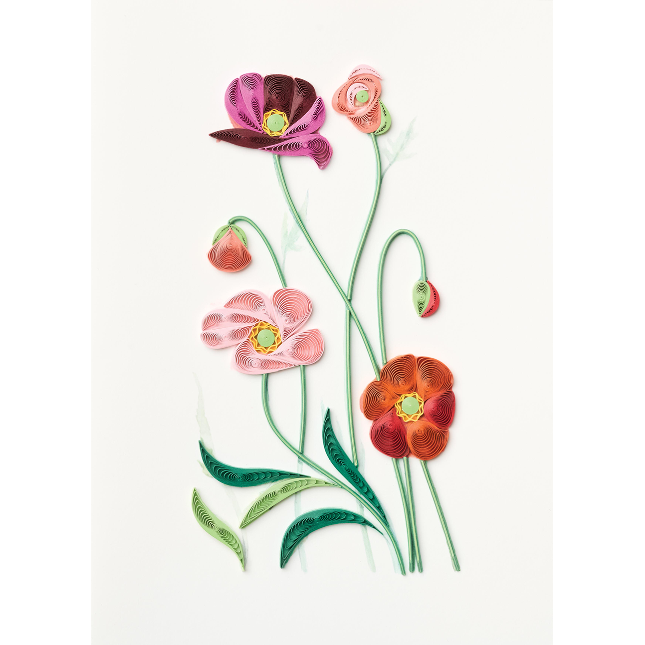 Design Design Handcrafted Card – Delicate Blooms – 1 Card & 1 Envelope