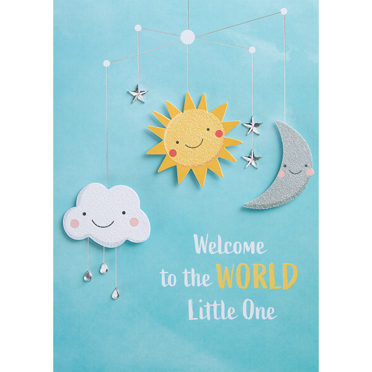 Design Design Handcrafted Card – Baby Sky Mobile – 1 Card & 1 Envelope