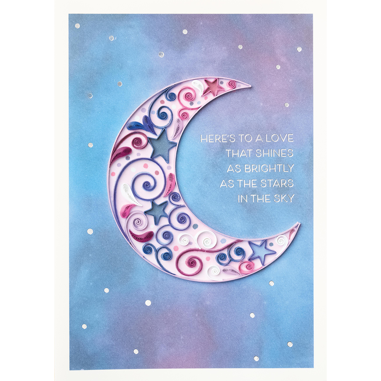 Design Design Handcrafted Anniversary Card – Lunar Love – 1 Card & 1 Envelope