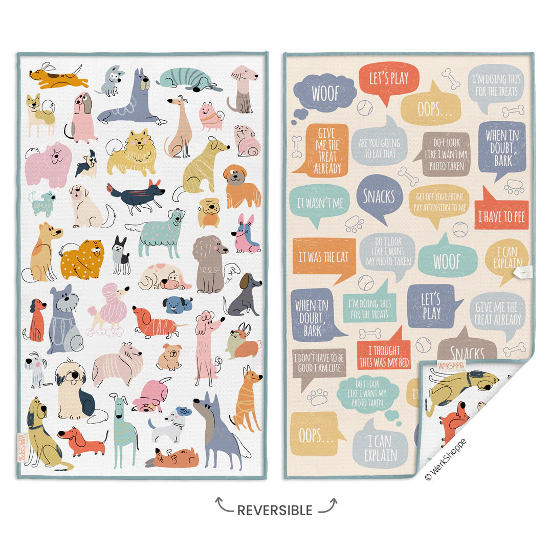 Werkshoppe Microfiber Double Sided Kitchen Towel – If Dogs Could Talk