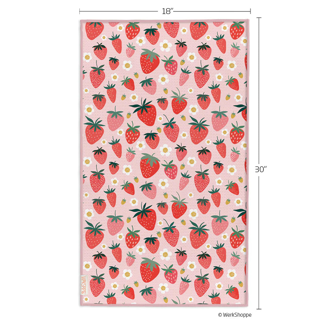 Werkshoppe Microfiber Double Sided Kitchen Towel – Strawberry Check