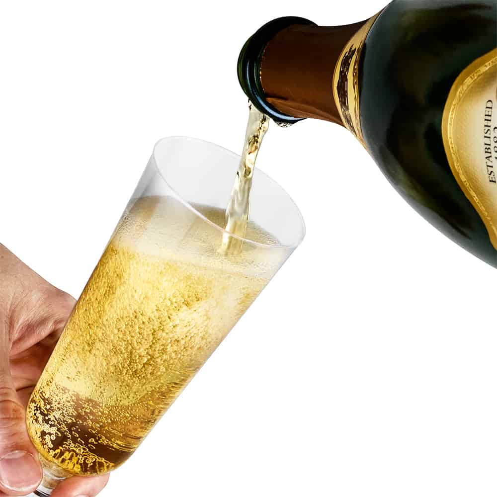 Deluxe Plastic Champagne Glasses – Pack of 20 – 5oz.