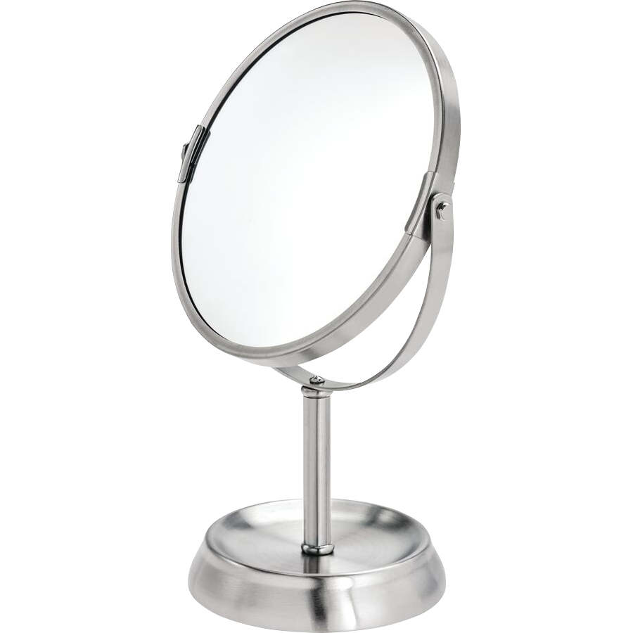 InterDesign Swivel Mirror - Stainless Steel – 5" x 7" x 11"
