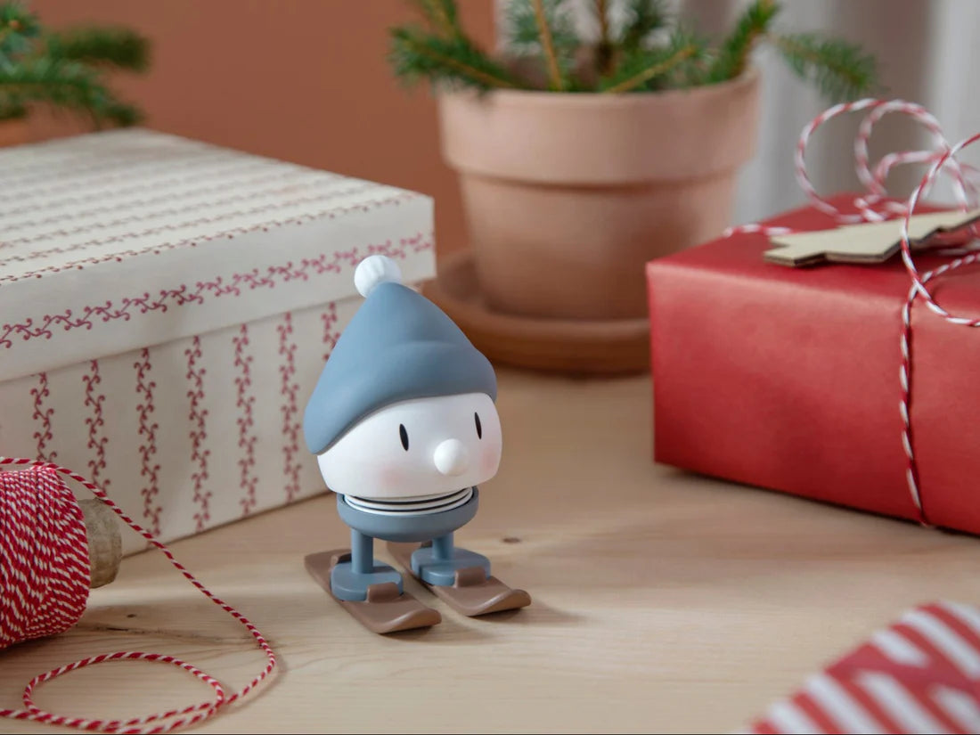 Hoptimist Bobblehead Figure – 3"– Skiing Bimble Blue