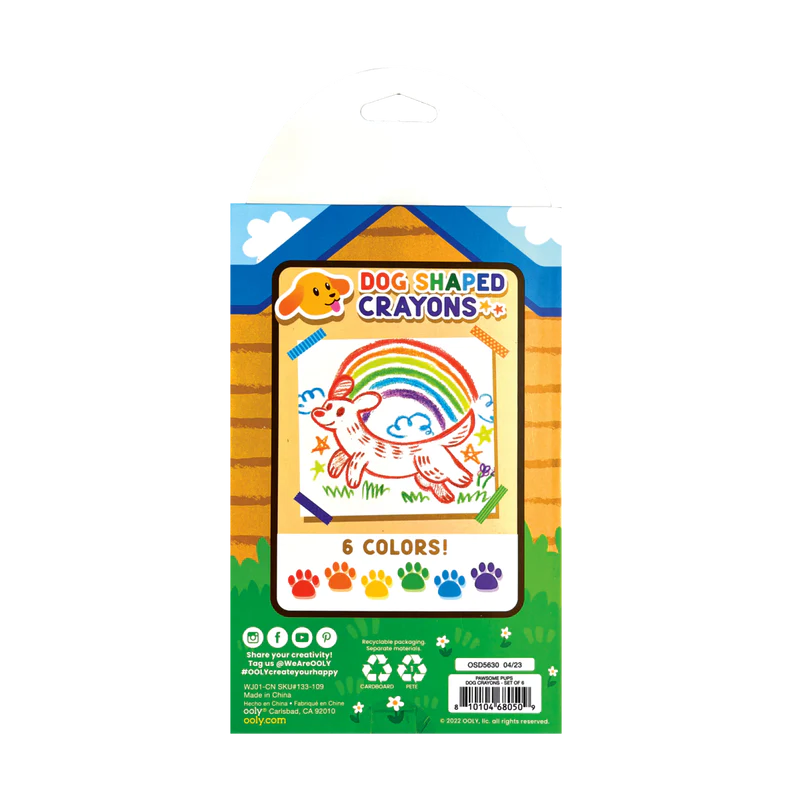 Pawsome Pups Dog Crayons – Set of 6