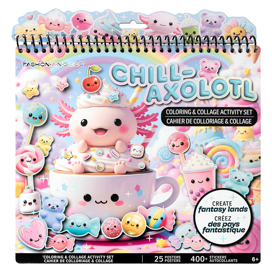 Fashion Angels Chill-Axolotl Coloring & Collage Activity Portfolio
