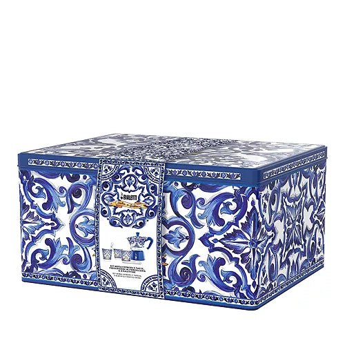 Bialetti Moka Express Dolce & Gabbana 3-Cup Coffee Maker Gift Set – Mediterranean Blue