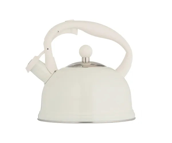 Typhoon Otto Stovetop Whistling Kettle – 1Qt. - Gloss Cream/ Silver Lid