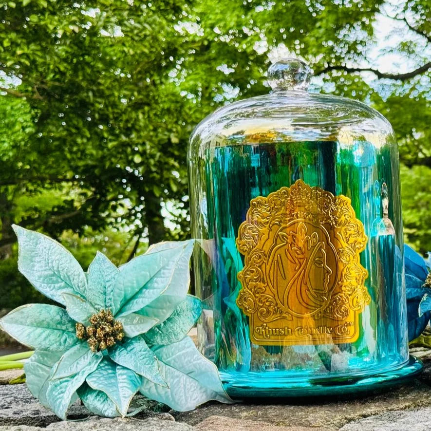 Khush Candle La Ramla Collection – 3 Wick Aqua Lacquer Candle – 35 oz