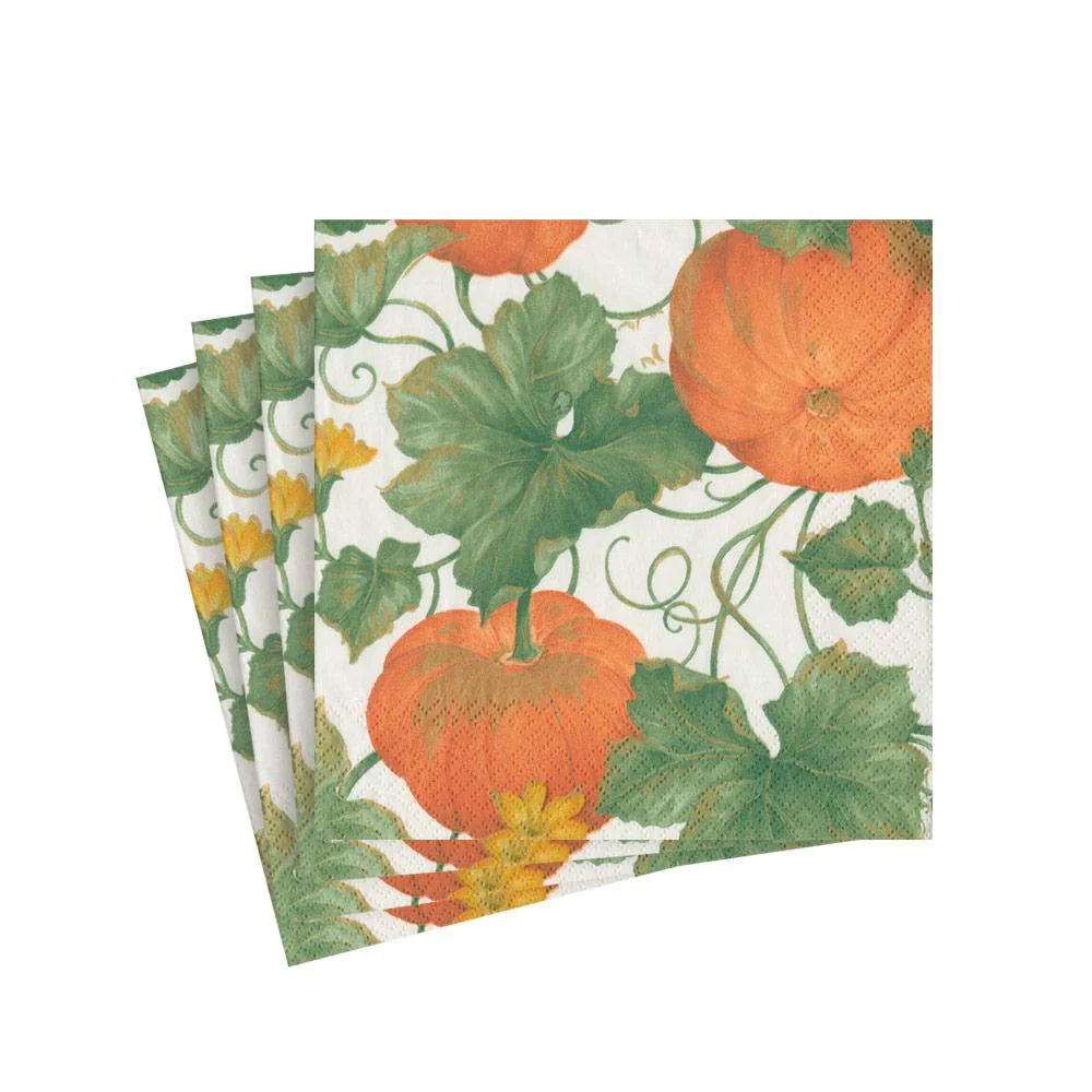 Caspari Heirloom Pumpkins Cocktail Napkin - 20pk