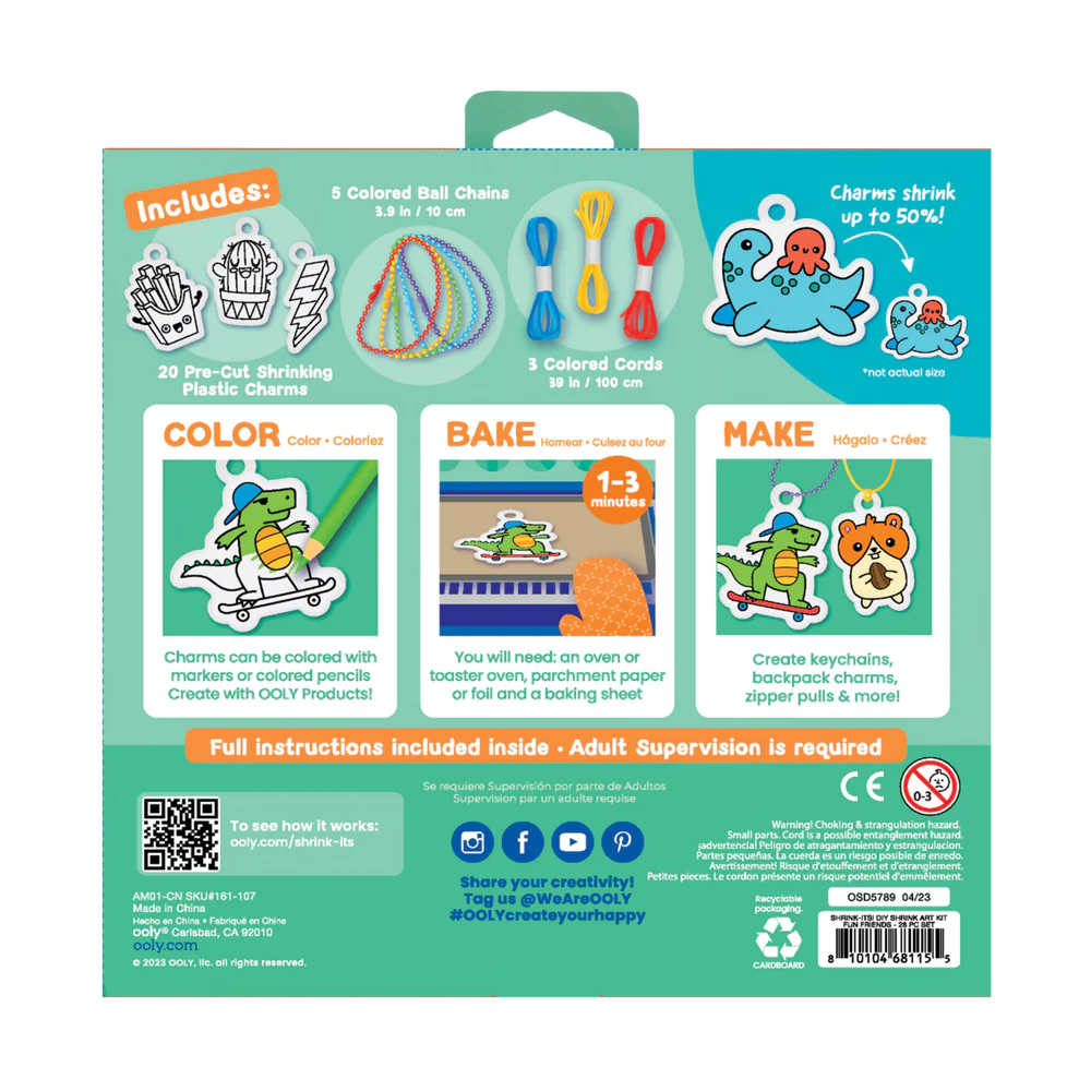 ¡Shrink-its! Kit de Arte Retráctil DIY - Amigos Divertidos