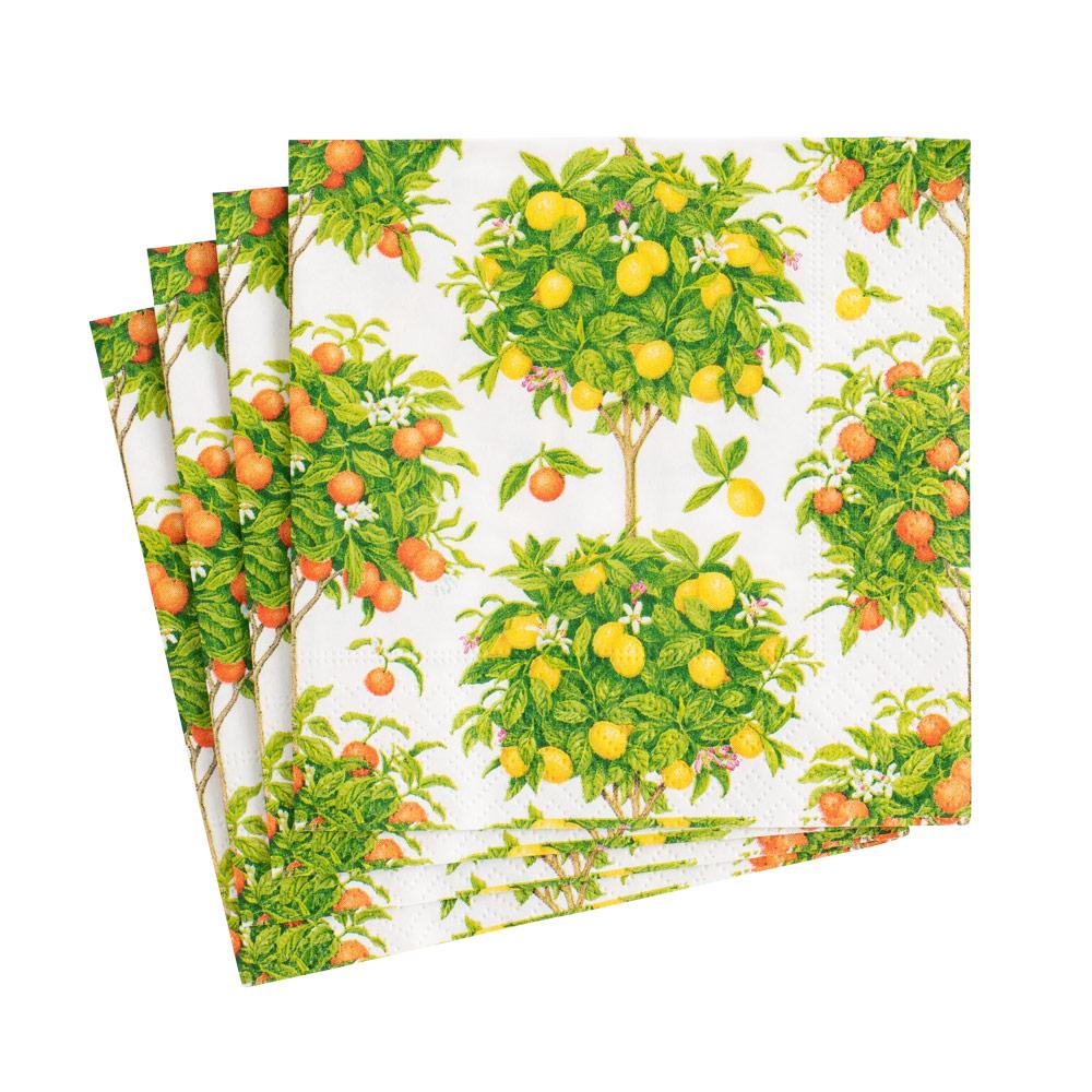 Caspari Citrus Topiaries Paper Cocktail Napkins - 20pk