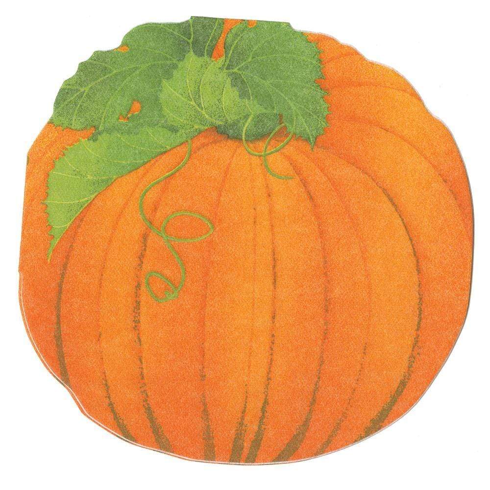 Caspari Pumpkin Die-Cut Paper Linen Party Napkins - 15Pk