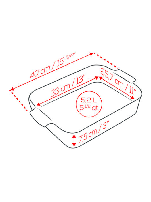 Fuente de horno rectangular de cerámica Peugeot Appolia – 40 cm – Amarillo azafrán