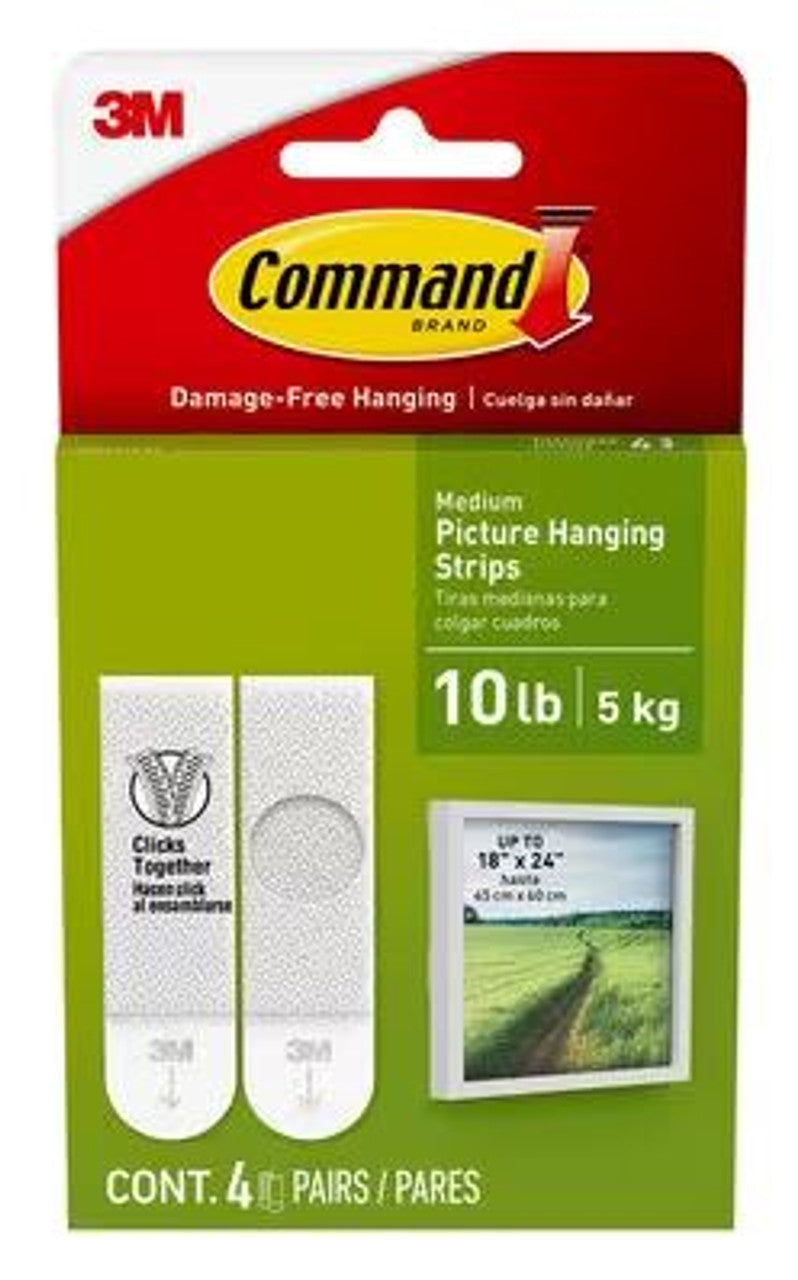 Command Damage-Free Medium Picture Hanging Strips – 10lb – Pack of 4