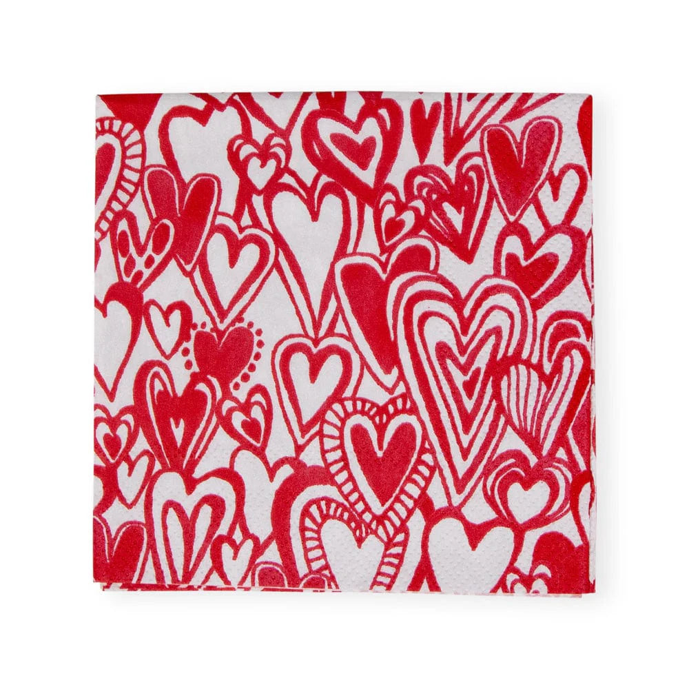 Caspari Groovy Love Paper Cocktail Napkins – 20pk