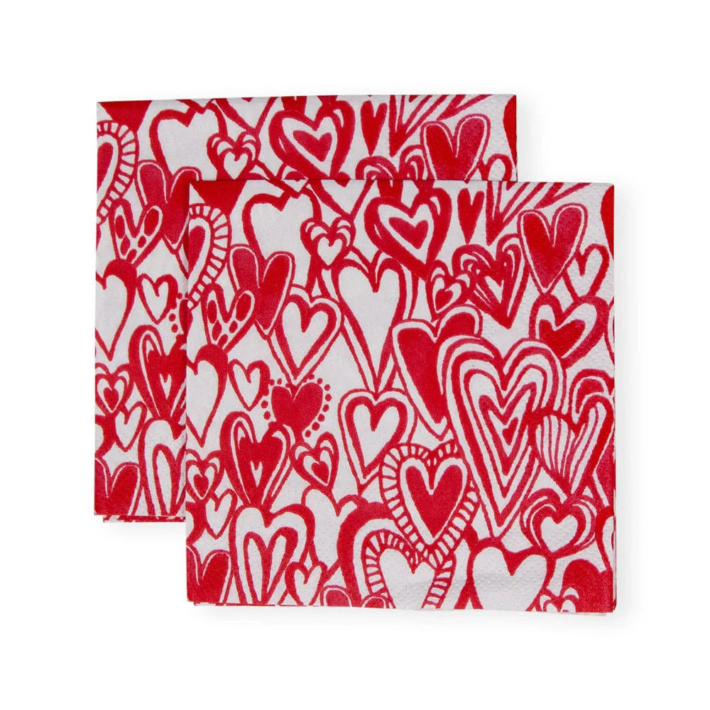 Caspari Groovy Love Paper Cocktail Napkins – 20pk