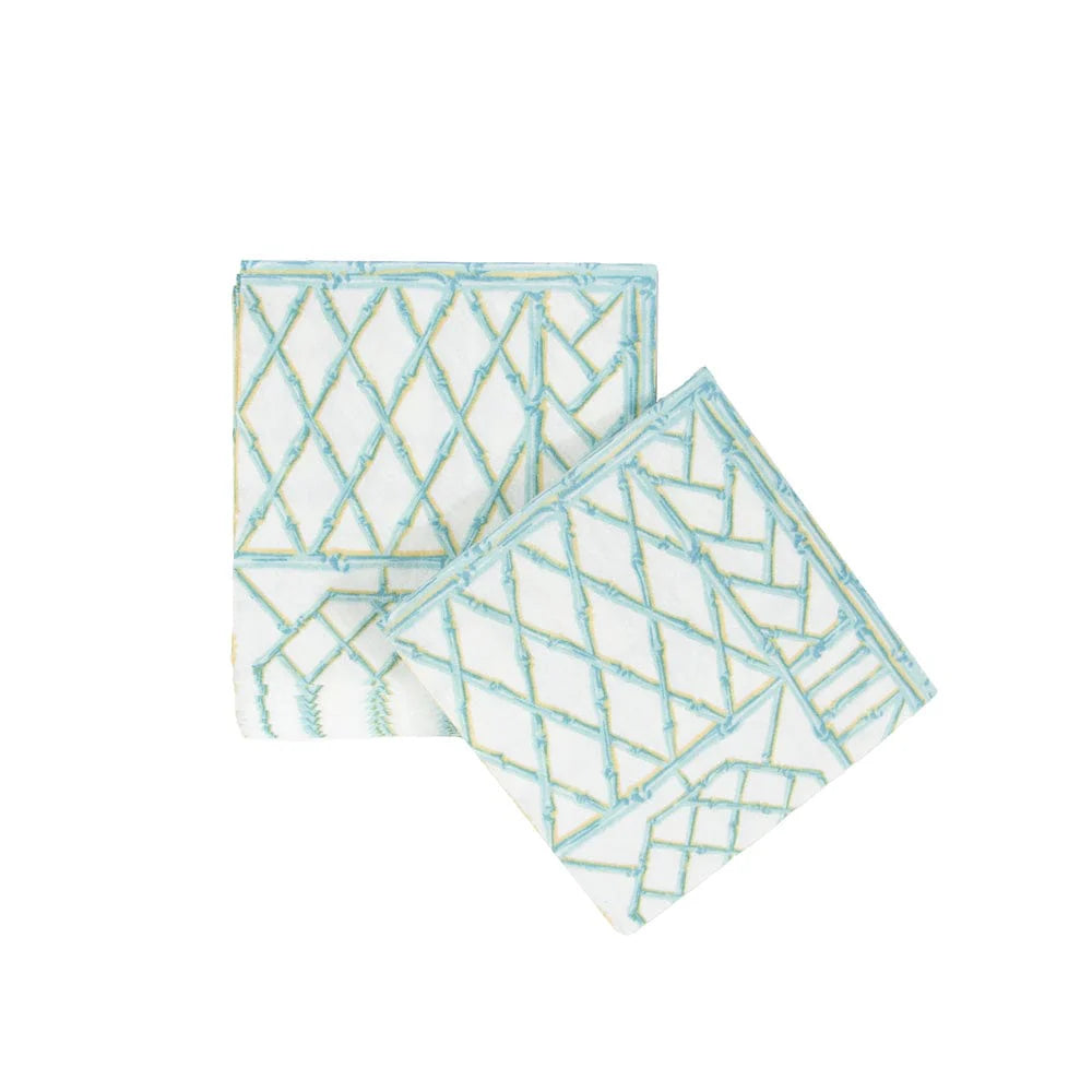 Caspari Paper Linen Airlaid Cocktail Napkins - Bamboo Screen – 15pk