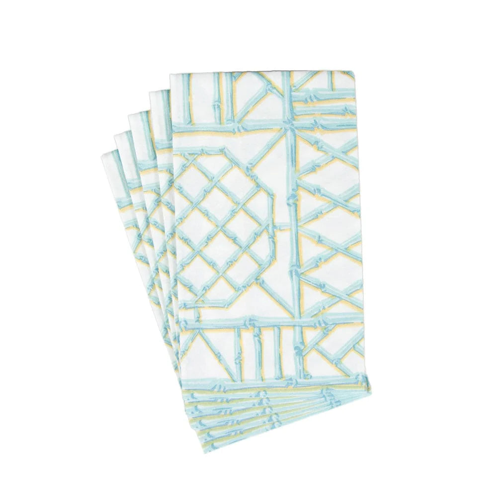 Caspari Bamboo Screen Paper Linen Guest Towel Napkins – 12pk