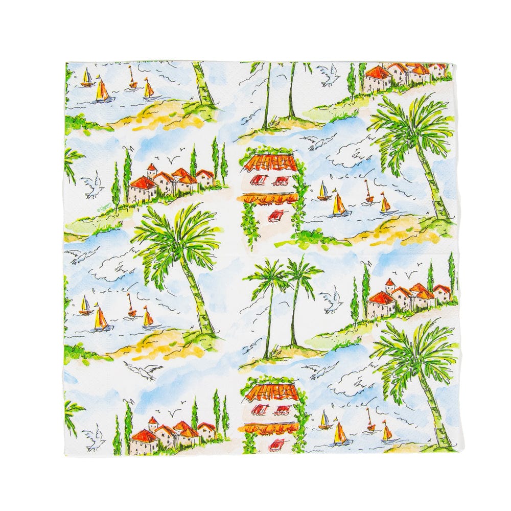 Caspari Mallorca Cocktail Napkins – 20pk