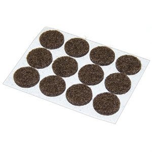 Self Adhesive Brown Felt Round Furniture Pads – 1/2" – 12-Pk