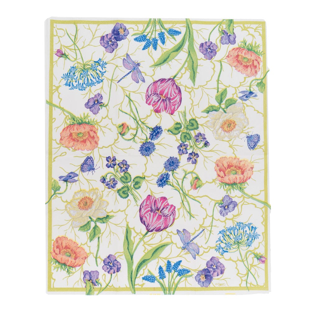 Caspari Floral Majolica Paper Guest Towel Napkins – 15 Pk