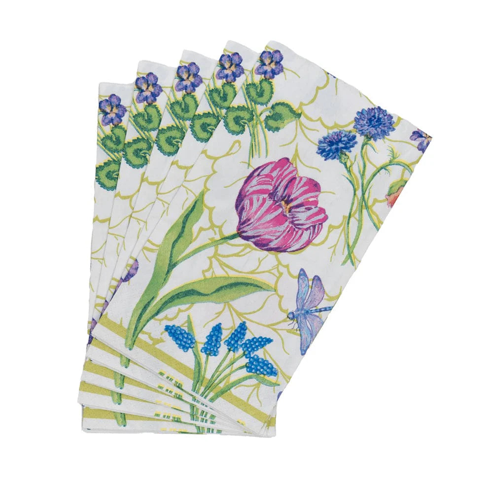 Caspari Floral Majolica Paper Guest Towel Napkins – 15 Pk