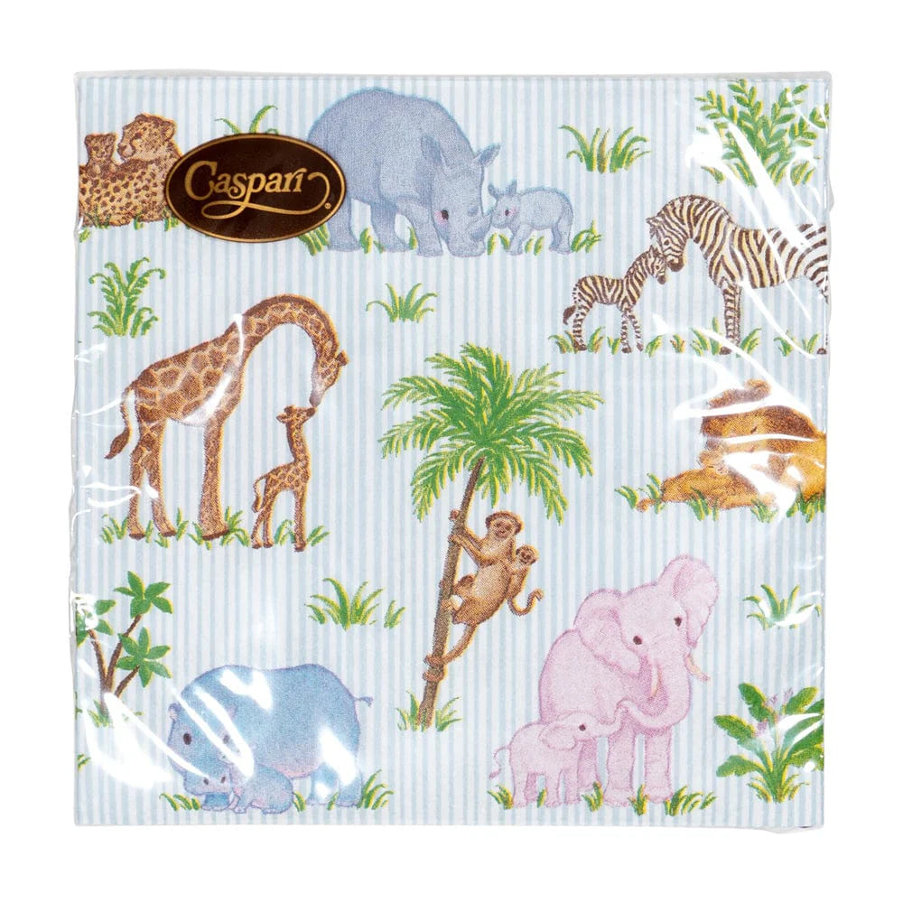 Caspari Paper Cocktail Napkins - Safari Baby – 20pk