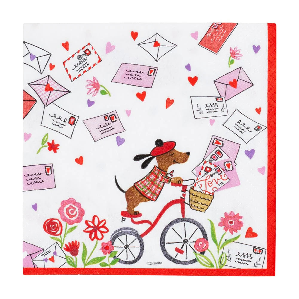 Caspari Love Notes Paper Cocktail Napkins – 20pk