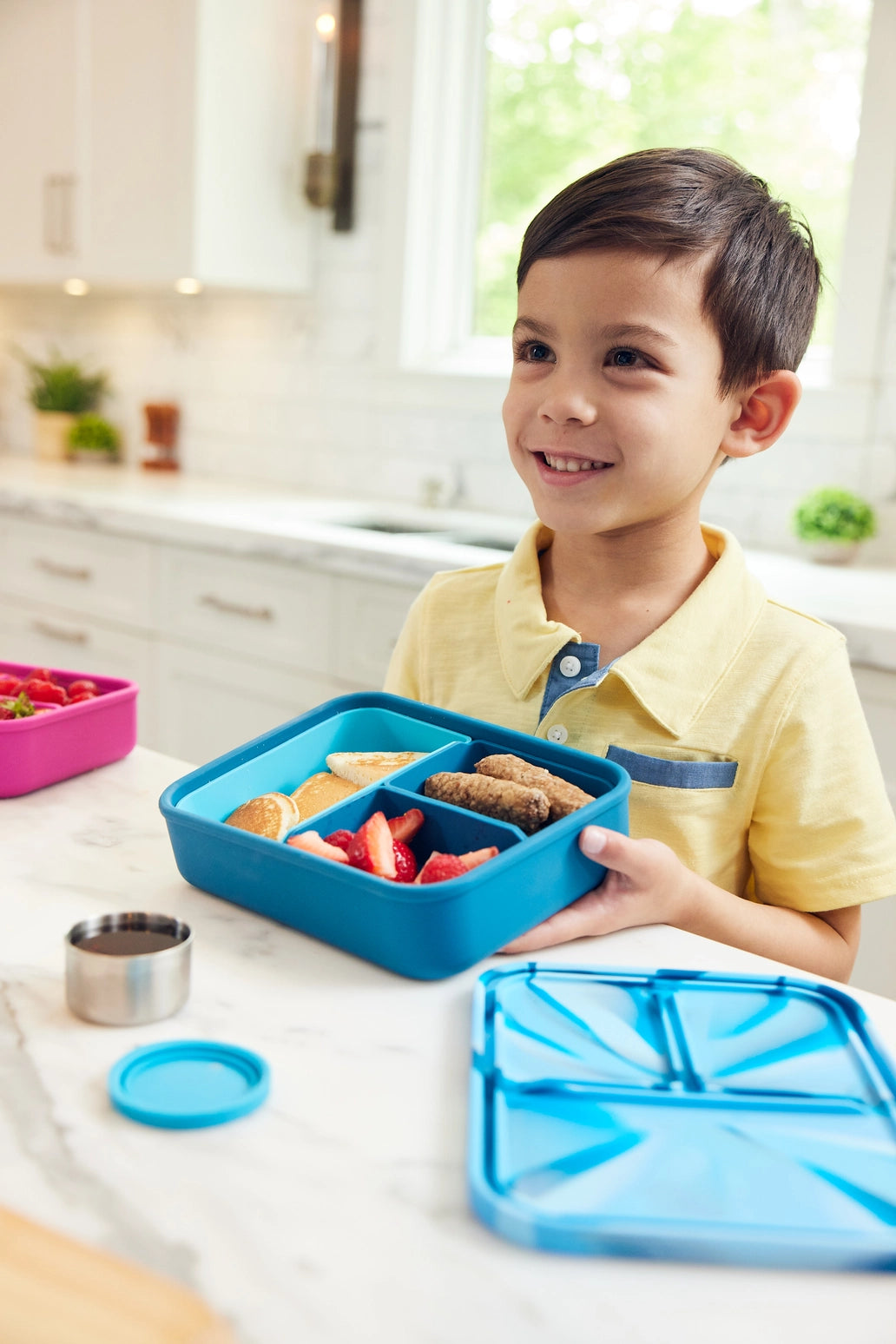 Large Food Grade Silicone Build-a-Bento – 4 Cups –Octopus