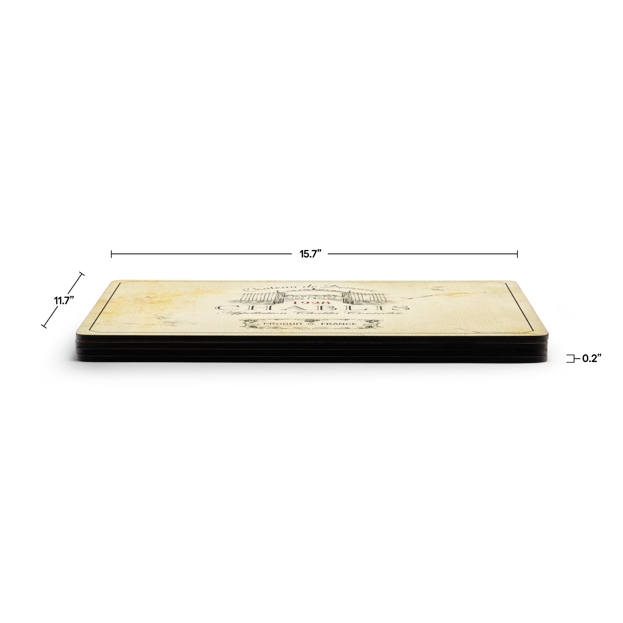 Vin de France Cork Bottom Hard Placemats – Set of 4
