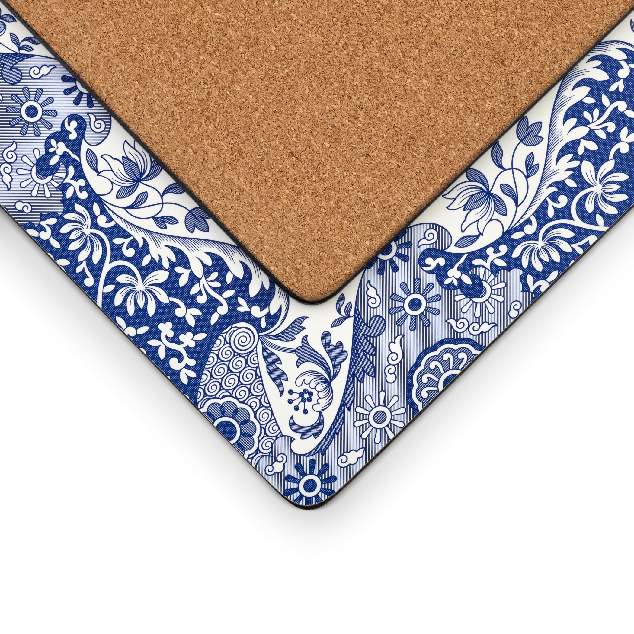 Blue Italian Cork Bottom Hard Placemats – Set of 4